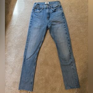 Agolde Light Wash High-Rise Straight Jeans